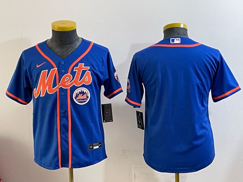 Youth New York Mets Blank Blue Game 2026 Nike MLB Jersey style 003